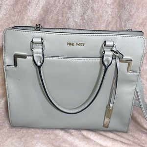 Nine West Gray Canvas Tote Bag